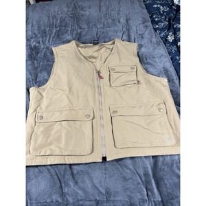 Bonobos Fielder Vest Mens Beige Outdoor‎ Outerwear Zip Up size XL